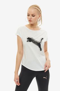 Белая футболка с сетчатой вставкой Puma