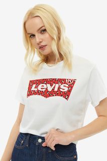 Белая хлопковая футболка с короткими рукавами Levis®