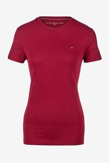 Однотонная хлопковая футболка с короткими рукавами Tommy Hilfiger