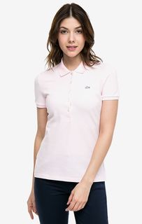 Розовая футболка поло из хлопка Lacoste