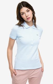 Голубая футболка поло из хлопка Lacoste