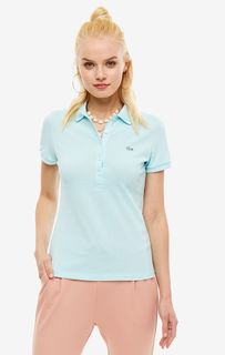 Футболка поло из хлопка мятного цвета Lacoste