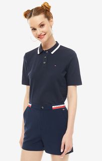 Синяя хлопковая футболка поло Tommy Hilfiger