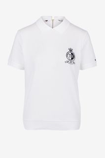 Белая хлопковая футболка поло с короткими рукавами Tommy Hilfiger