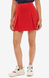 Короткая расклешенная юбка красного цвета Calvin Klein Jeans
