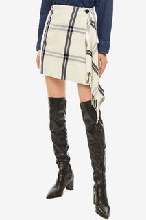 Короткая белая юбка в клетку Pinko