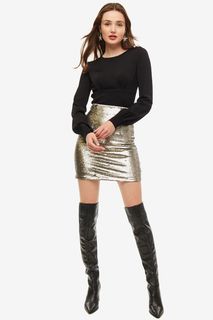 Короткая юбка с отделкой пайетками Pinko