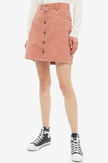 Короткая вельветовая юбка кораллового цвета Roxy
