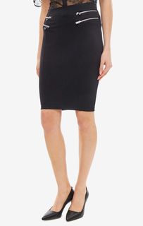 Трикотажная юбка-карандаш с декоративными молниями Guess