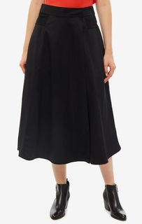 Расклешенная юбка черного цвета с запахом Calvin Klein