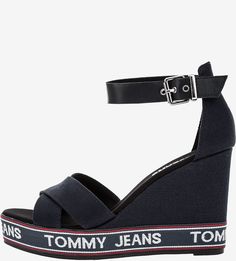 Темно-синие босоножки с логотипом бренда Tommy Jeans