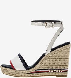 Босоножки из текстиля и натуральной кожи на танкетке Tommy Hilfiger