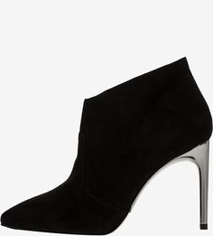 Черные замшевые ботильоны на блестящей шпильке Tamaris