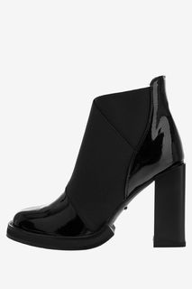 Черные ботильоны с текстильными вставками Vitacci