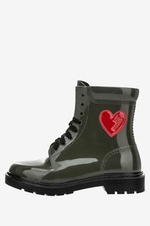 Резиновые ботинки с контрастной нашивкой Love Moschino