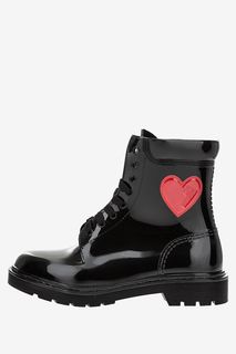 Резиновые ботинки с контрастной нашивкой Love Moschino