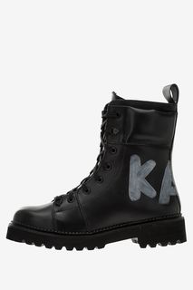 Черные кожаные ботинки Karl Lagerfeld