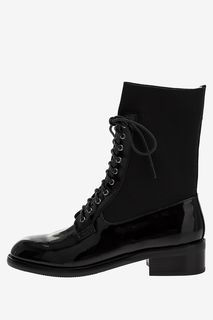 Высокие черные ботинки на шнуровке Vitacci