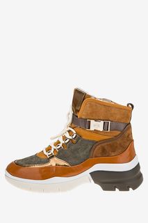 Утепленные ботинки с вставками из замши Högl