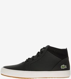 Кожаные кеды с текстильными вставками Ampthill Lacoste