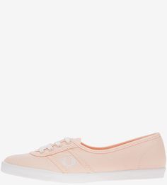 Коралловые текстильные кеды с логотипом бренда Fred Perry