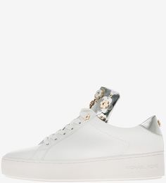 Кожаные кеды на платформе с декоративной отделкой Michael Michael Kors