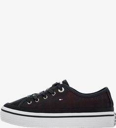 Синие текстильные кеды на платформе Tommy Hilfiger