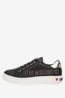 Кеды на платформе с декоративной отделкой Love Moschino