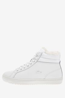 Высокие утепленные кеды белого цвета Straightset Thermo Lacoste