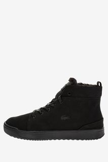 Утепленные черные кеды из нубука Explorateur Thermo Lacoste