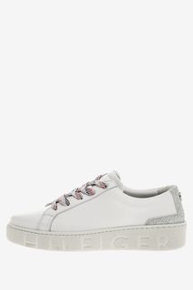 Кожаные кеды с блестящими вставками Tommy Hilfiger