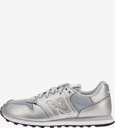 Серебристые кроссовки с текстильными вставками 500 New Balance
