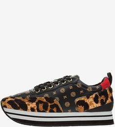 Кроссовки на платформе с животным принтом Dkny