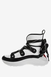 Высокие белые кроссовки с кожаными вставками Love Moschino