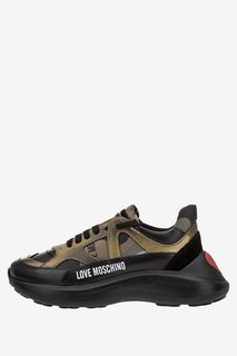 Кроссовки камуфляжной расцветки на шнуровке Love Moschino