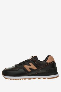 Черные кожаные кроссовки с вкладной стелькой 574 New Balance