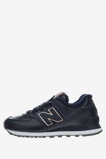 Утепленные синие кожаные кроссовки 574 New Balance