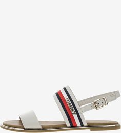 Кожаные сандалии с текстильной вставкой Tommy Hilfiger