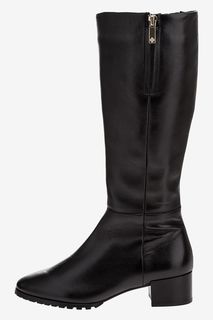 Черные кожаные сапоги на низком каблуке Högl