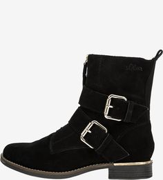 Замшевые полусапоги черного цвета S.Oliver