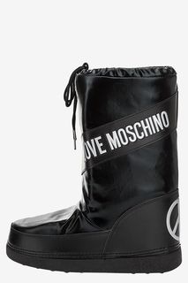 Полусапоги дутики с логотипом бренда Love Moschino