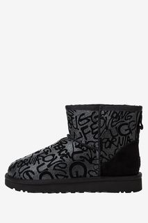 Замшевые полусапоги с принтом Classic Mini Sparkle Graffiti UGG Australia