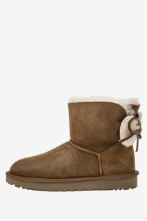 Коричневые замшевые полусапоги Classic Double Bow Mini UGG Australia