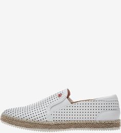 Кожаные слипоны с перфорацией Nobrand