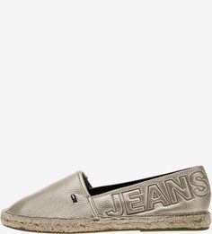 Слипоны золотистого цвета Tommy Jeans