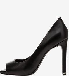 Черные кожаные туфли с открытым мыском Dkny