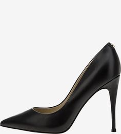 Черные кожаные туфли на высоком каблуке Guess