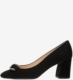 Черные замшевые туфли с металлическим декором Högl