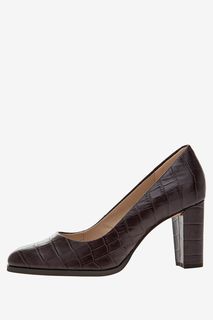 Кожаные туфли на каблуке с выделкой под рептилию Clarks