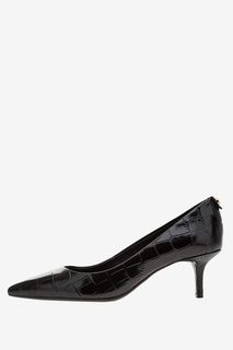 Черные кожаные туфли с выделкой под рептилию Flex Michael Michael Kors